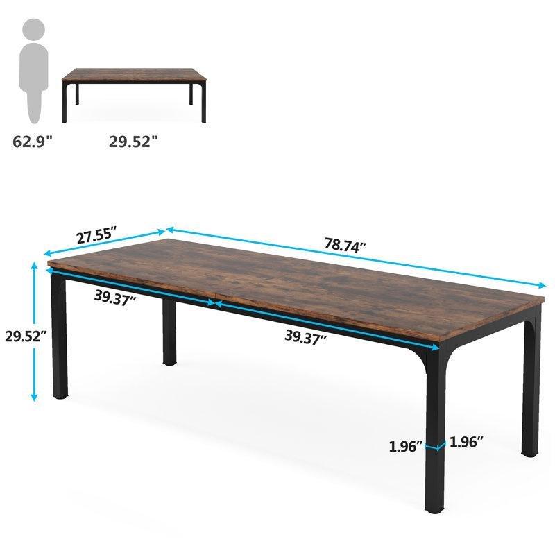 Kahverengi Endüstriyel Ahşap Su Geçirmez Bilgisayar Masası-200x71x75 cm - 116835