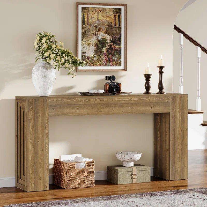 Kahverengi Endüstriyel Ahşap Vintage Tasarım Dresuar - 161x30x81 cm - 133063