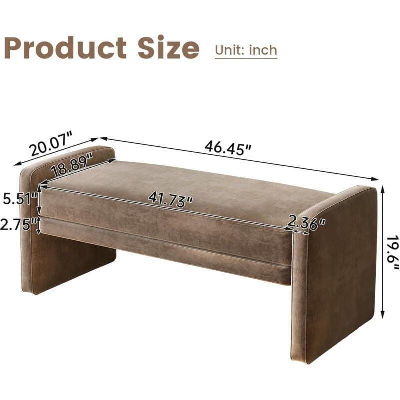 Kahverengi Kumaş Döşemeli Gizli Bölmeli Puflu Ayakkabılık - 118 cm - 119809