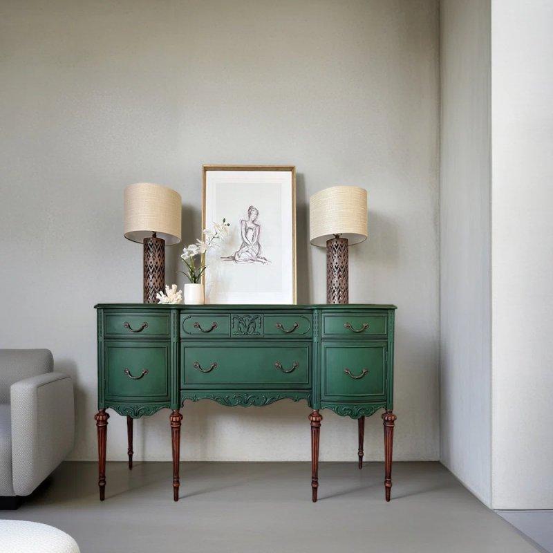 Kahverengi Masif Ahşap Oyma Detaylı 4 Çekmeceli Dresuar - 140x90 cm - 132390