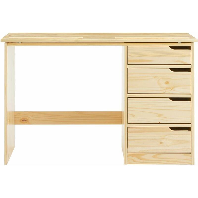 Kahverengi Masif Çam Ayarlanabilir Eğimli Çocuk Bilgisayar Masası-55x114x76 cm - 115845