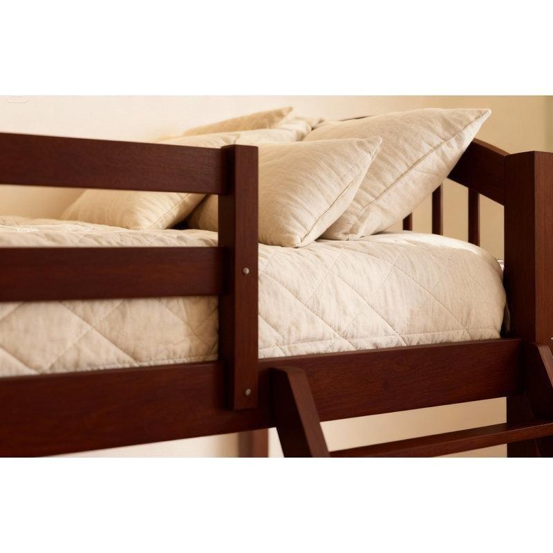 Kahverengi Masif Çam Kavisli Başlıklı Ayrılabilen Ranza - 107x207 cm - 124158