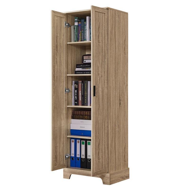 Kahverengi MDF Ayarlanabilir Raflı Ceviz Banyo Dolabı-178x57x43 cm - 114061
