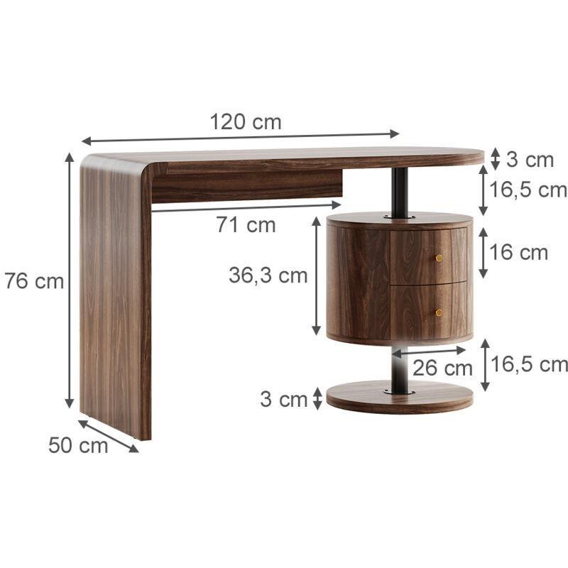 Kahverengi MDF Çekmeceli Bilgisayar Masası-120x76x50 cm - 115341