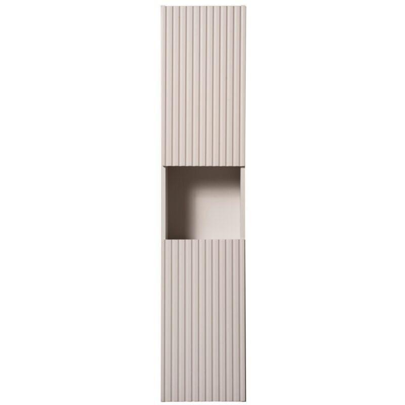 Kahverengi MDF Duvara Asılan Nişli Banyo Dolabı-30x25x140 cm - 113576