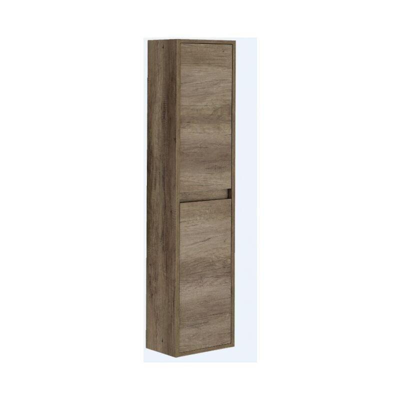 Kahverengi Melamin Duvara Monte İki Kapaklı Banyo Dolabı-30x26x140 cm - 113867