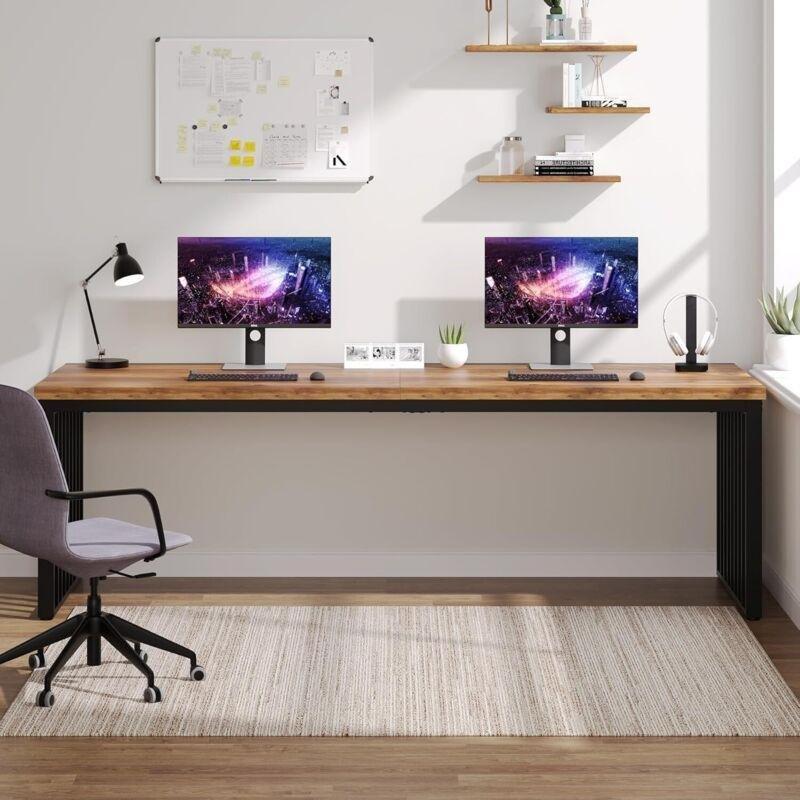 Kahverengi Metal Endüstriyel Bilgisayar Masası-180x60x76 cm - 114979