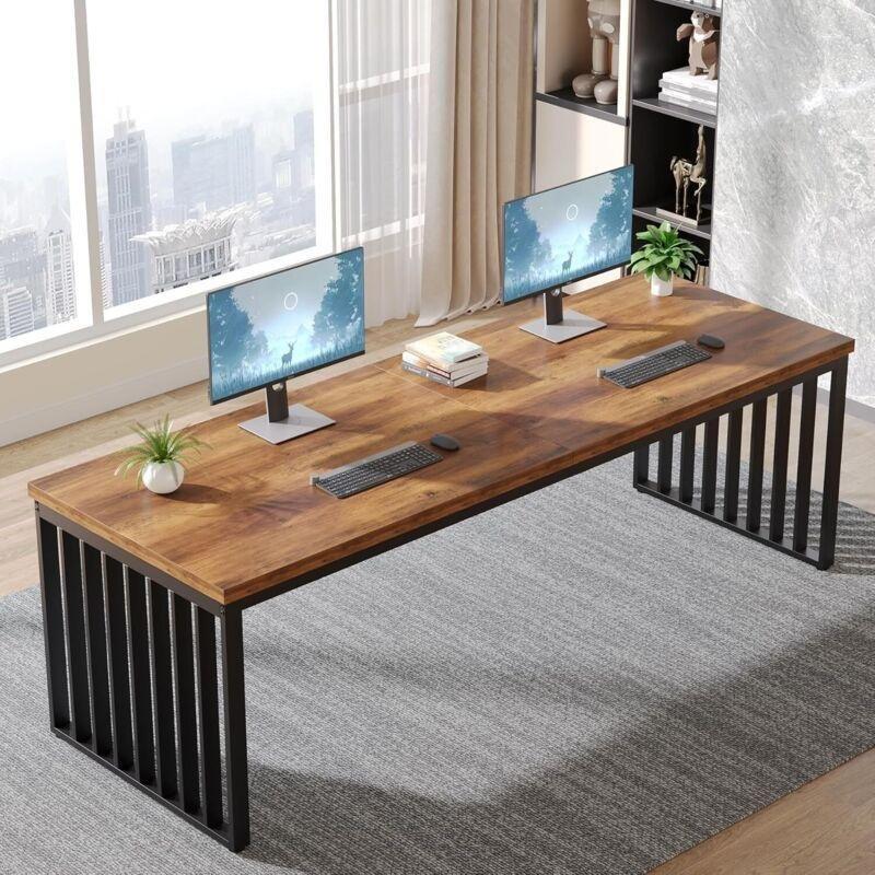 Kahverengi Metal Endüstriyel Bilgisayar Masası-180x60x76 cm - 114979