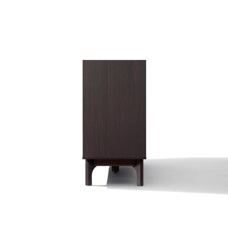 Kahverengi Suni Mermer Desenli Bas-Aç Kapaklı Üstü Mermer Konsol - 120x40x79 cm - 129145