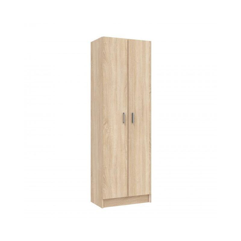 Kanada Meşe Melamin Kaplı 2 Kapaklı Ayarlanabilir Raflı Ahşap Ayakkabılık - 59x37x180 cm - 119003