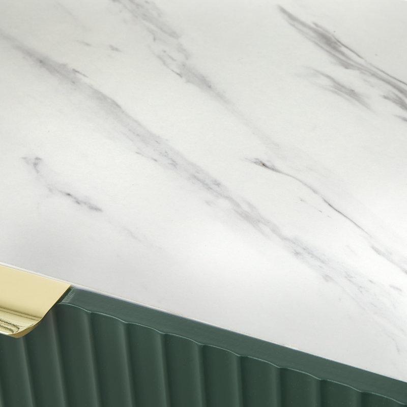 Kanal Tasarımlı MDF Gövde Metal Ayaklı Gold Konsol - 120x40 cm - 129004