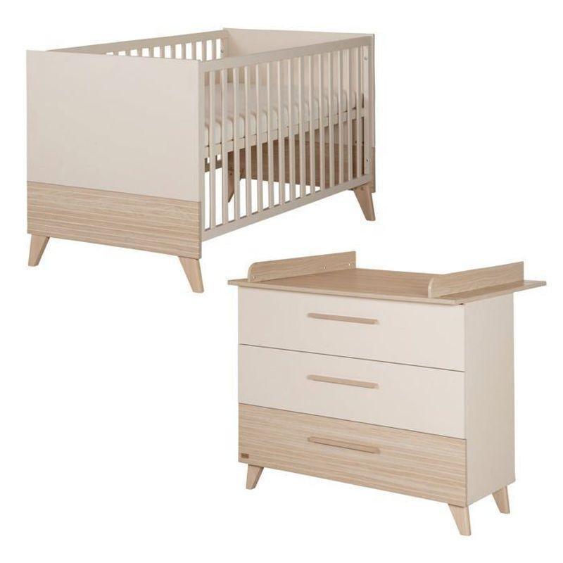 Kaşmir Bej Meşe Detaylı Büyüyen Beşik Setli Alt Değiştirme Modüllü Şifonyer - 110 cm - 123651