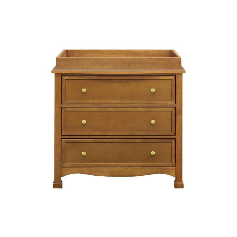 Kestane Rengi Masif Çam ve Endüstriyel Ahşap Çıkarılabilir Tablalı 3 Çekmeceli Şifonyer - 90x55x82 cm - 122497