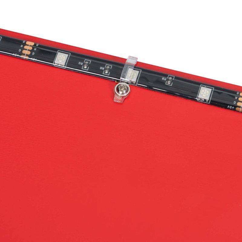 Kırmızı Siyah Masif ve Endüstriyel Ahşap RGB Ledli ve Çalışma Masalı Oyuncu Ranza - 146x217 cm - 124179