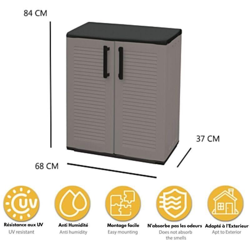 Koyu Gri Polipropilen Suya Dayanıklı Kapaklı Ayakkabılık - 68x84 cm - 119471
