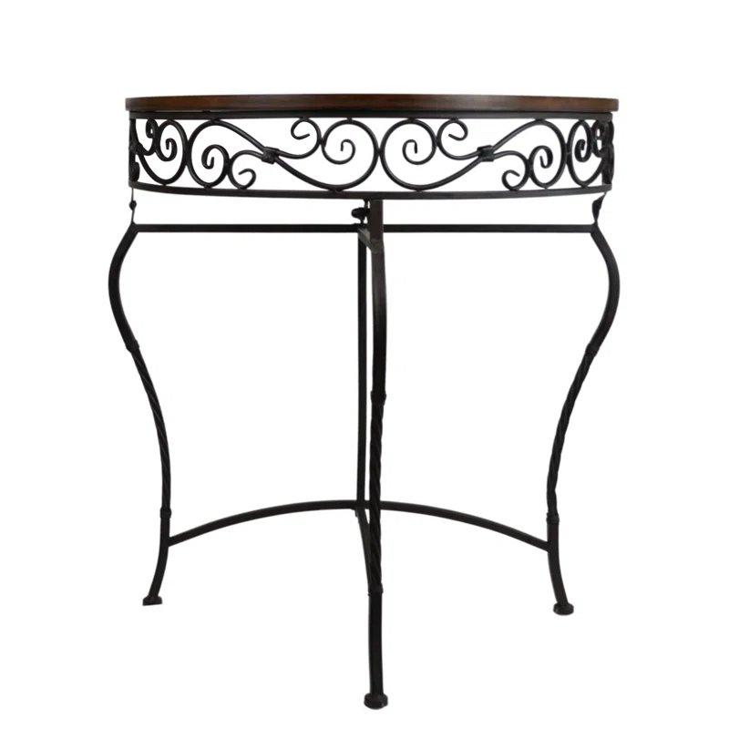 Koyu Kahverengi Metal Izgara Detaylı Oval Dresuar - 72x36 cm - 132274