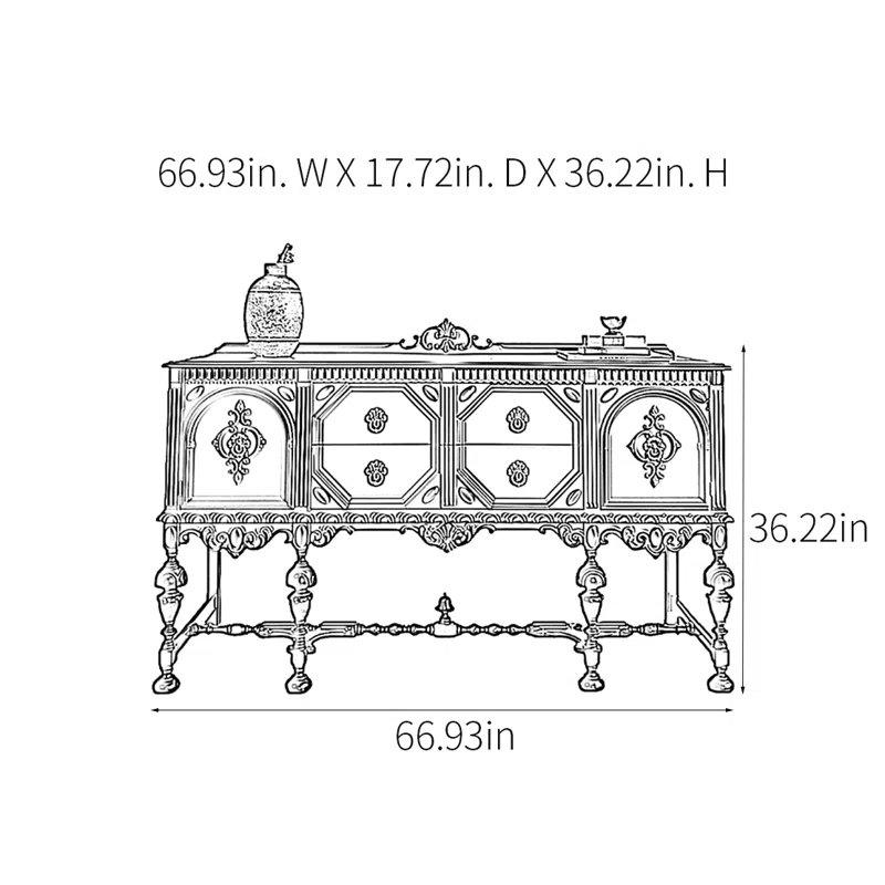 Koyu Yeşil Masif ve Endüstriyel Ahşap 2 Çekmeceli ve Dolaplı Yeşil Dresuar - 170 cm - 132545
