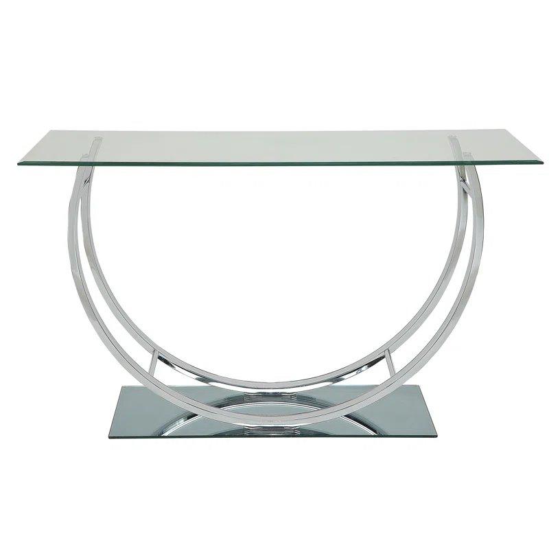 Krom Çelik U Ayaklı Temperli Cam Dresuar - 122x44x75 cm - 131618