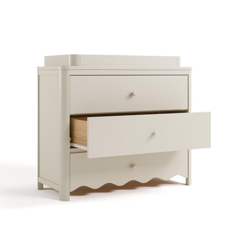 Kum Beji Masif Çam ve Endüstriyel Ahşap Çıkarılabilir Üst Tablalı 3 Çekmeceli Şifonyer - 104x48x92 cm - 122518