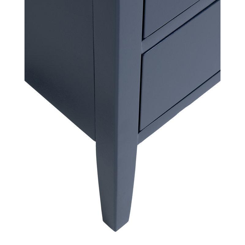 Lacivert Masif Akasya ve MDF Üç Çekmeceli Metal Kulplu Komodin - 47x39x59 cm - 127616