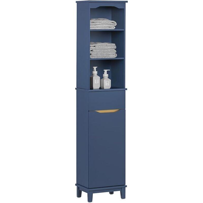 Lacivert MDF Raflı Banyo Dolabı-35x30x170 cm - 113655
