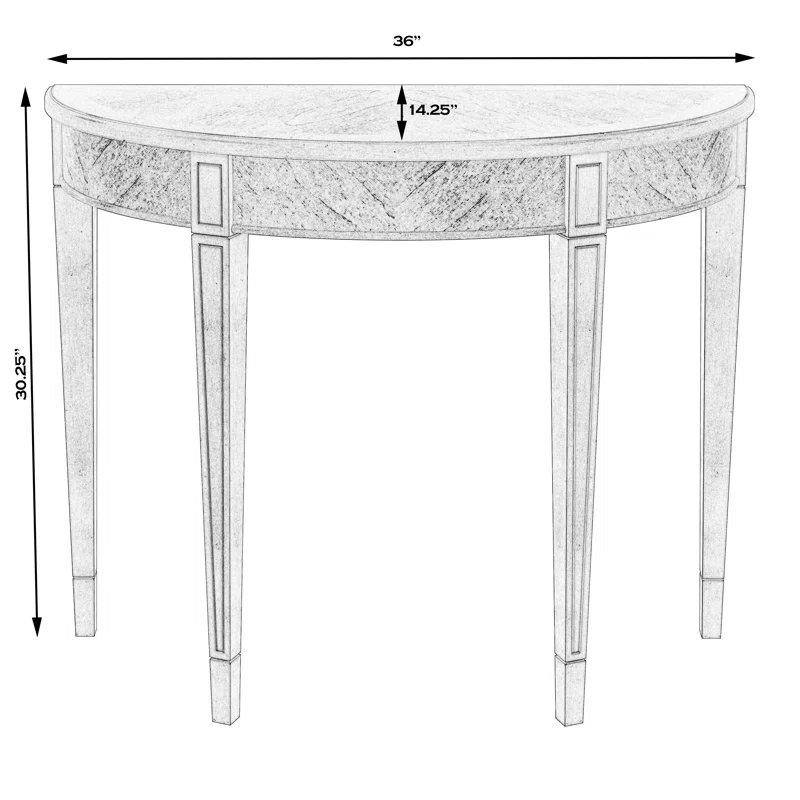 Masif Ahşap El Oyması Detaylı Çekmeceli Yarım Ay Tasarım Oval Dresuar - 92 cm - 132292
