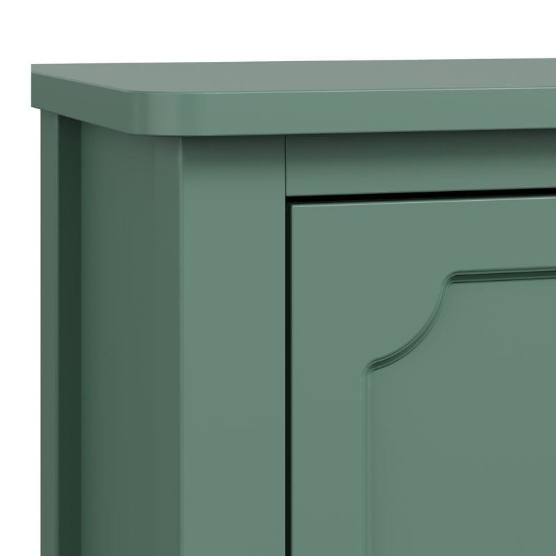 Masif Ayaklı 3 Kapaklı Antik Bronz Kulplu Yeşil Konsol - 120x41x81 cm - 129058
