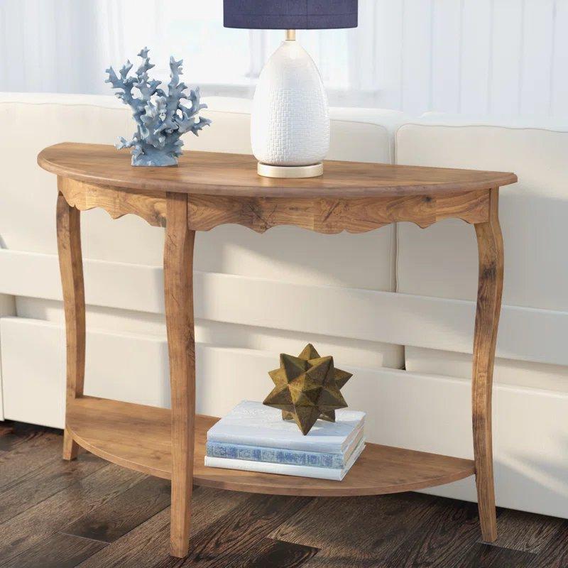 Masif Ayaklı Raflı Eskitme Tasarım Oval Dresuar - 122 cm - 132354