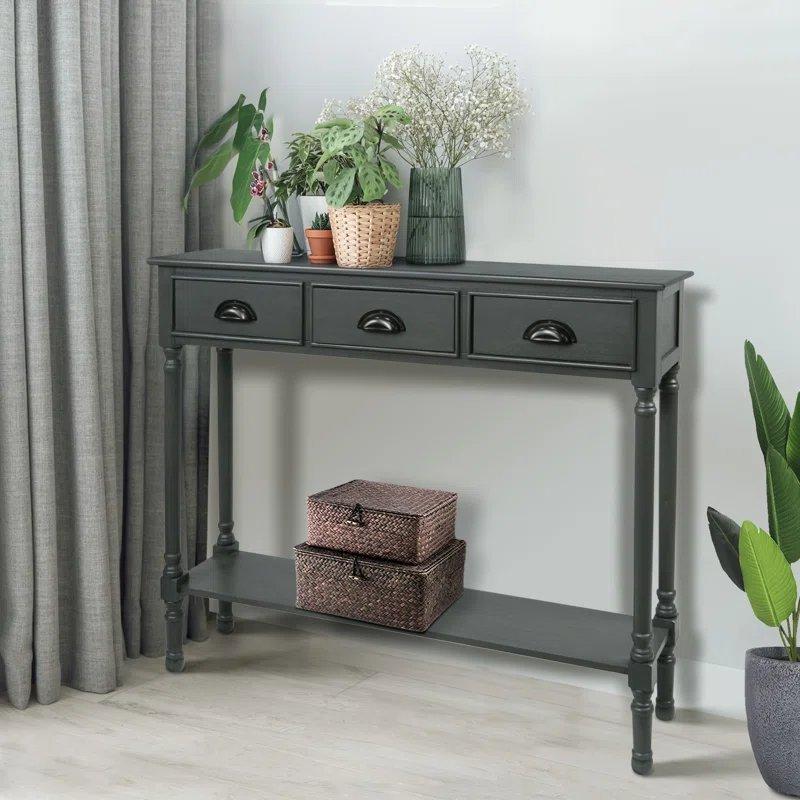 Masif Çam 3 Çekmeceli Alt Raflı Koltuk Arkası Dresuar - 101x25x82 cm - 132457