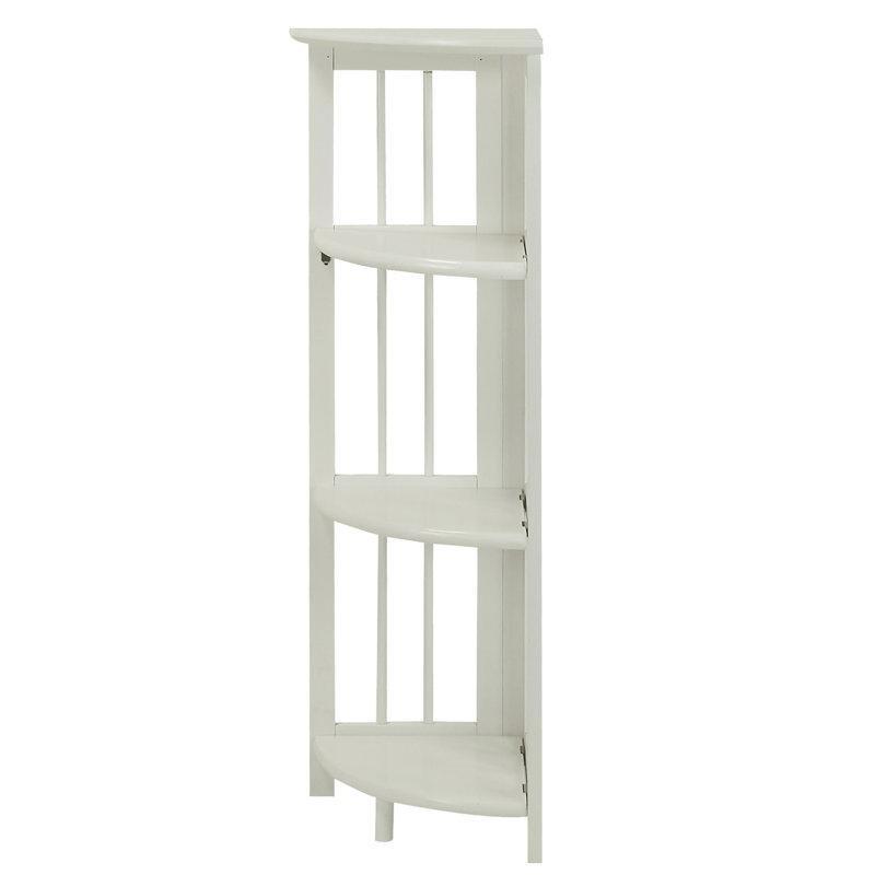 Masif Çam Ahşap Katlanabilir 4 Raflı Köşe Kitaplık - 99x32 cm - 141865
