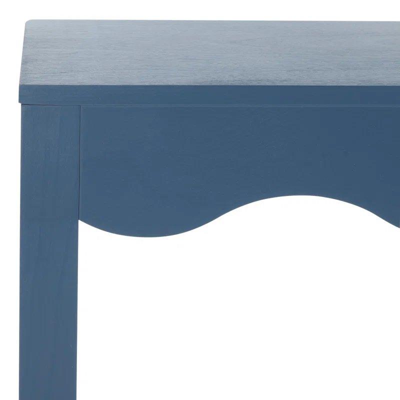 Masif Çam ve MDF Dalgalı Tasarım Alt Raflı Yeşil Dresuar - 161x40x81 cm - 132698