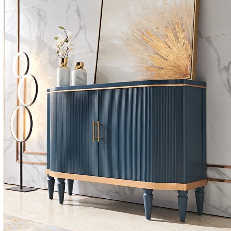 Masif Huş ve Endüstriyel Ahşap 2 Kapaklı Ayarlanabilir Raflı Konsol - 120x38x90 cm - 129139