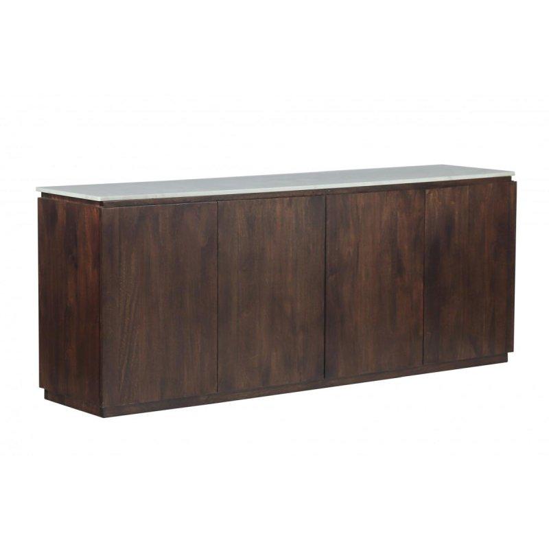 Masif Mango Ağacı ve Mermer 4 Kapaklı Konsol - 200x45x80 cm - 129571