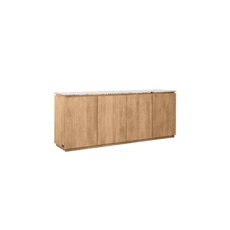 Masif Mango Ağacı ve Terrazzo 4 Kapaklı Konsol - 200x80 cm - 129518