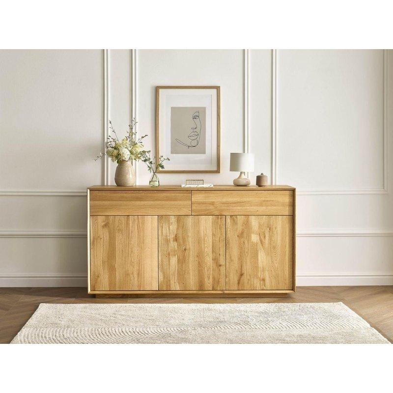 Masif Meşe 3 Kapaklı 2 Çekmeceli Konsol - 164 cm - 129366