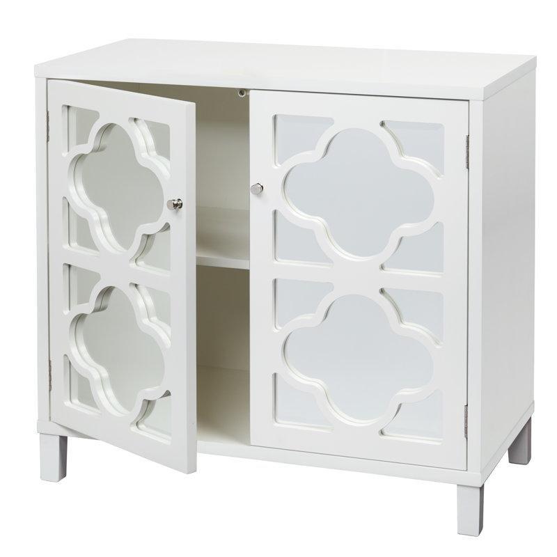 Masif ve Endüstriyel Ahşap 4 Kapaklı Ayarlanabilir Raflı Aynalı Konsol - 187x49x87 cm - 128881