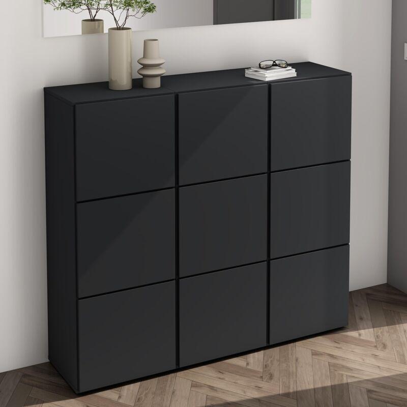 Mat Beyaz Endüstriyel Ahşap Soft Close Kapaklı Ayakkabılık - 45x36x120 cm - 119947