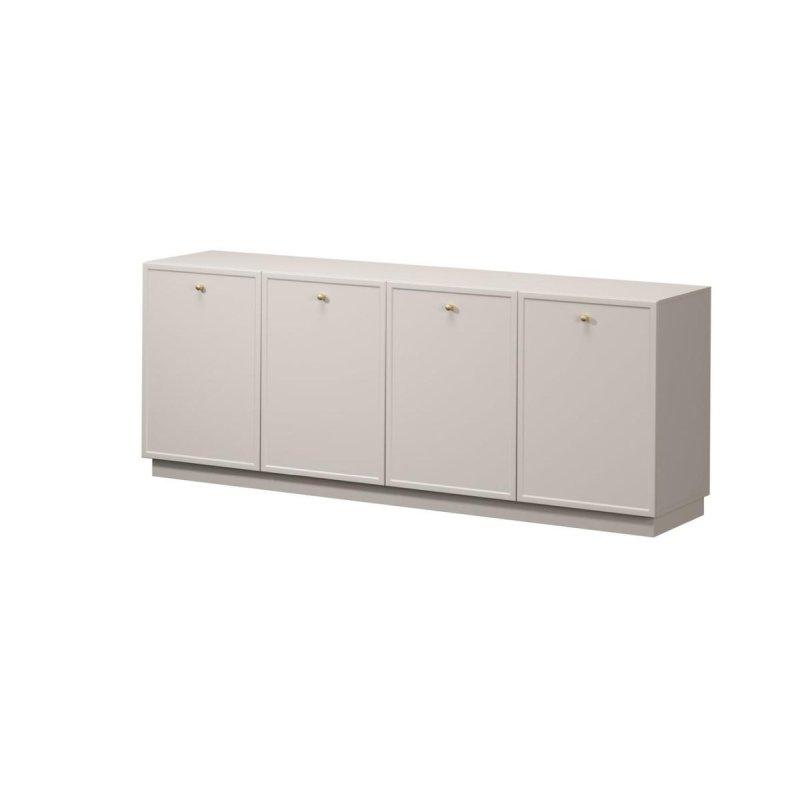 Mat Yüzeyli Endüstriyel Ahşap Gold Kulplu 4 Kapaklı Konsol - 200x43x77 cm - 129339