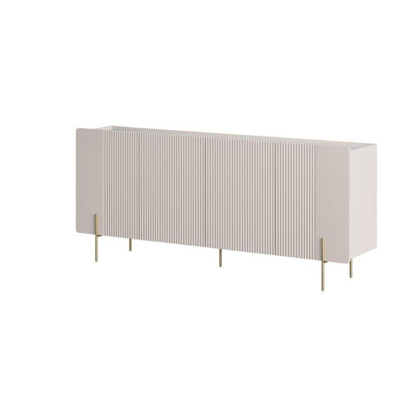 Mermer Görünümlü Üst Tabla Gold Ayaklı 4 Kapaklı MDF Konsol - 200 cm - 129456