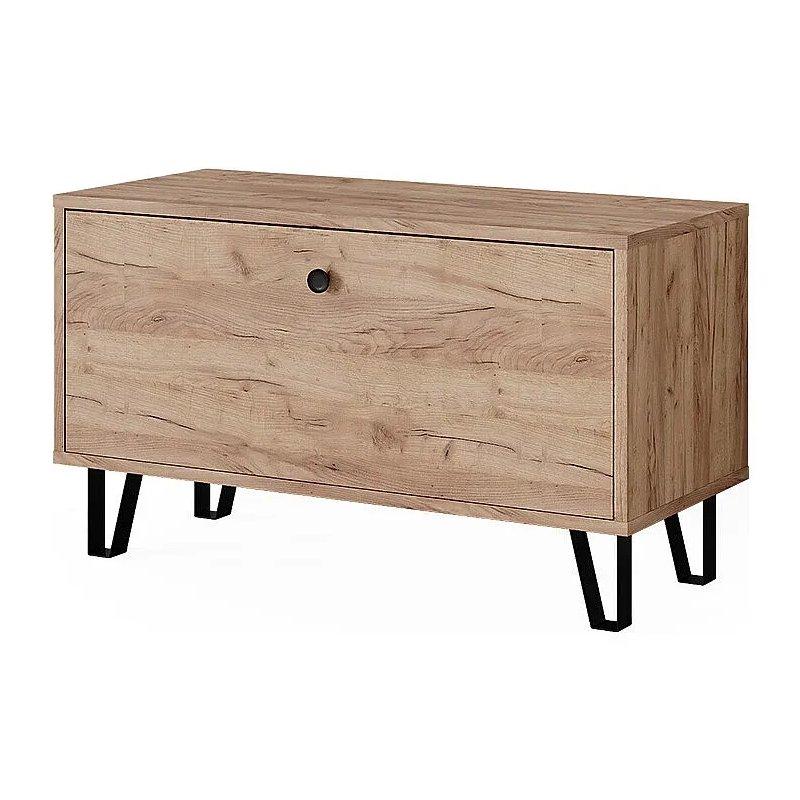 Meşe Ahşap Düşer Kapaklı ve Minderli Ayakkabılık - 80x36x46 cm - 118696