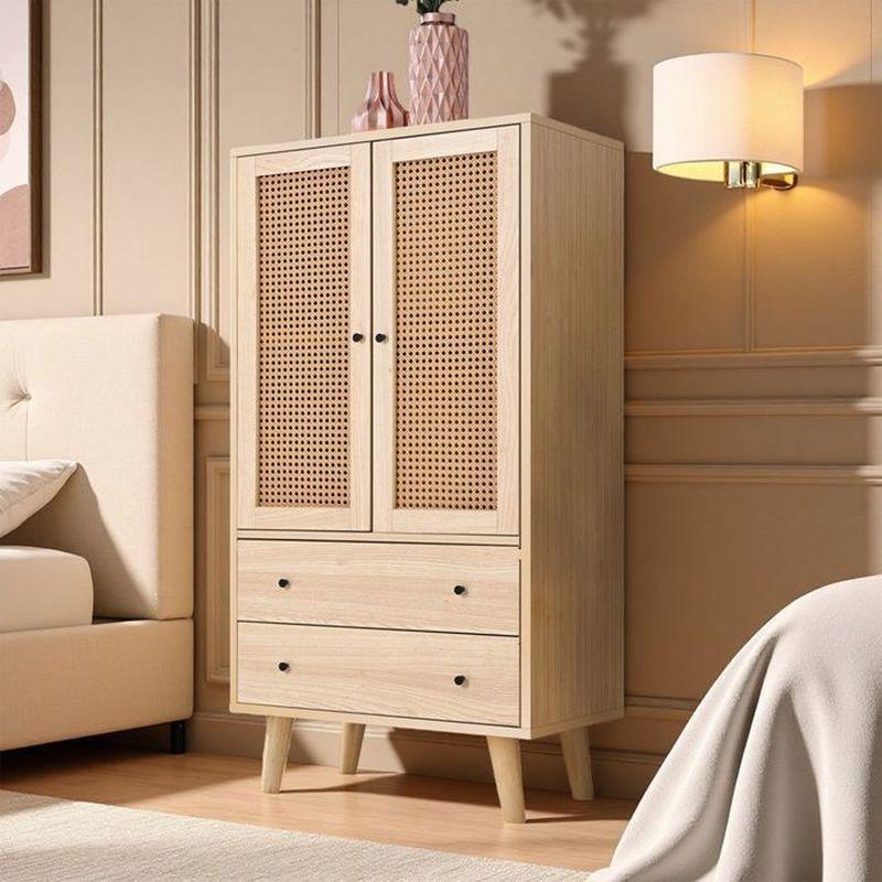 Meşe Endüstriyel Ahşap 2 Kapaklı ve 2 Çekmeceli Şifonyer - 60x40x120 cm - 123810