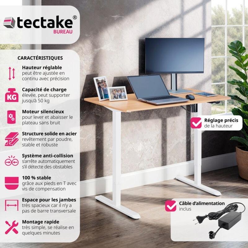 Meşe Kahverengi Epoksi Boyalı Çelik Anti Çarpışma Sistemli Elektrikli Bilgisayar Masası-120x60x74x118 cm - 114688