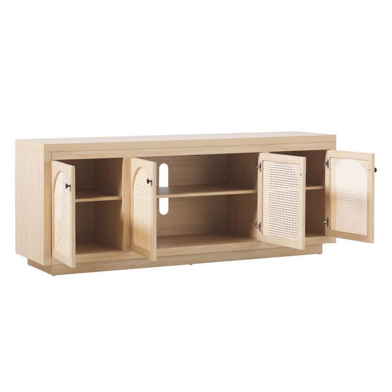Meşe Rattan Detaylı ve Kemerli Kapaklı Bohem Konsol - 178 cm - 128947