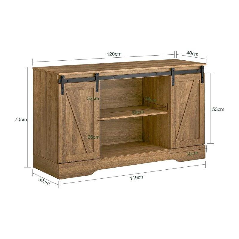 Meşe Rengi Ahşap Raylı Sürgülü Kapaklı Ayakkabılık - 120x40x70 cm - 118609