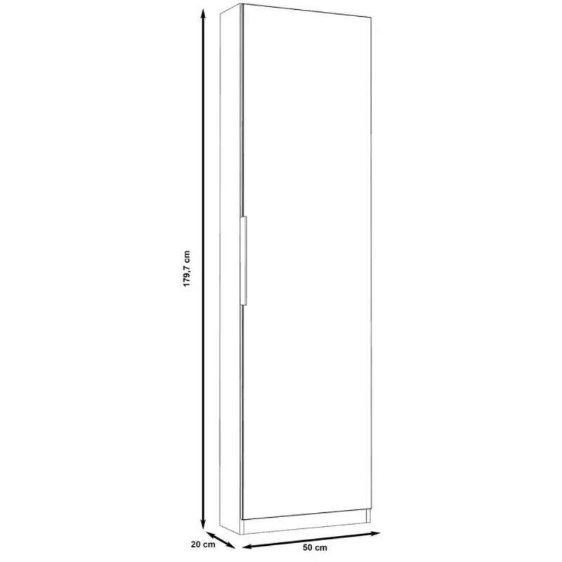 Meşe Rengi Endüstriyel Ahşap 12 Çift Kapasiteli Aynalı Ayakkabılık - 50x180 cm - 119200