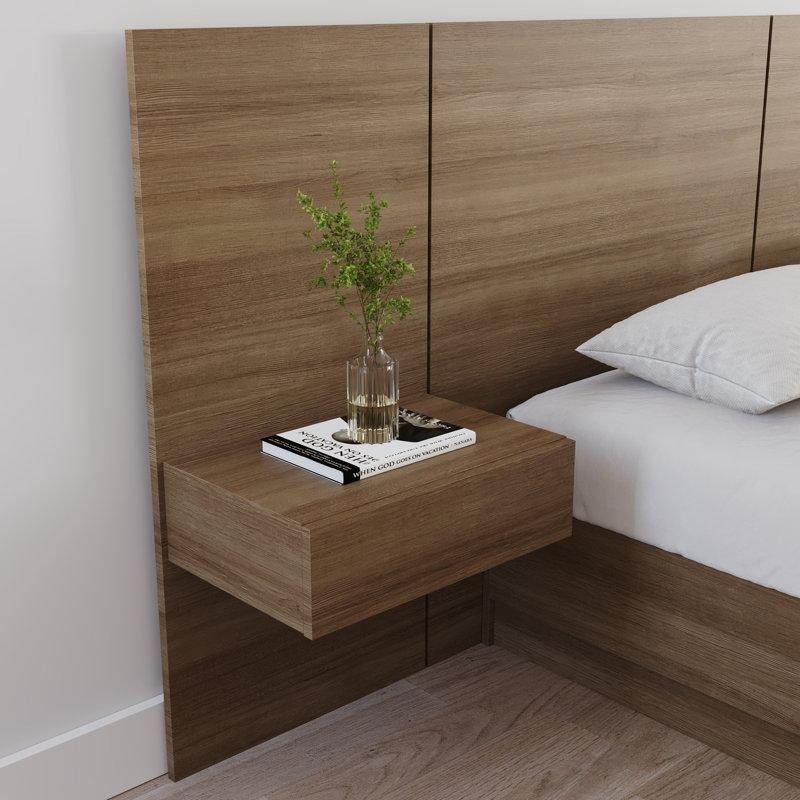 Meşe Rengi Endüstriyel Ahşap Duvara Monte Panelli Çekmeceli Komodin - 51x37x107 cm - 127316