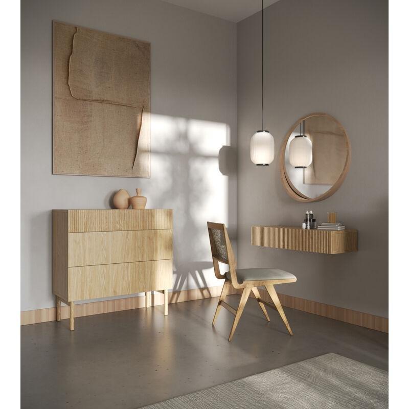 Meşe Rengi MDF ve Melamin Bas Aç Çekmeceli Duvara Monte Dresuar - 90x36x17 cm - 134006
