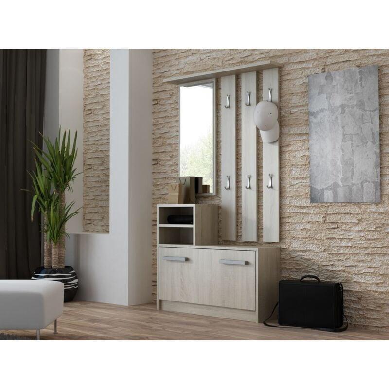 Meşe Rengi Suntalam Çok Amaçlı Askılı Aynalı Ayakkabılık - 85x180 cm - 119293