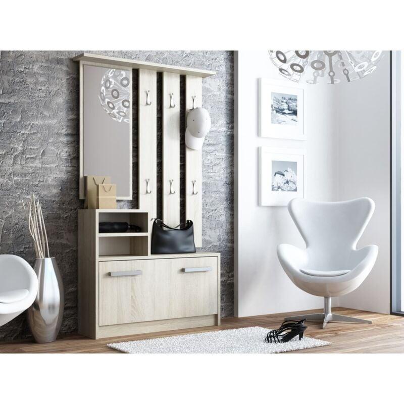 Meşe Rengi Suntalam Çok Amaçlı Askılı Aynalı Ayakkabılık - 85x180 cm - 119293