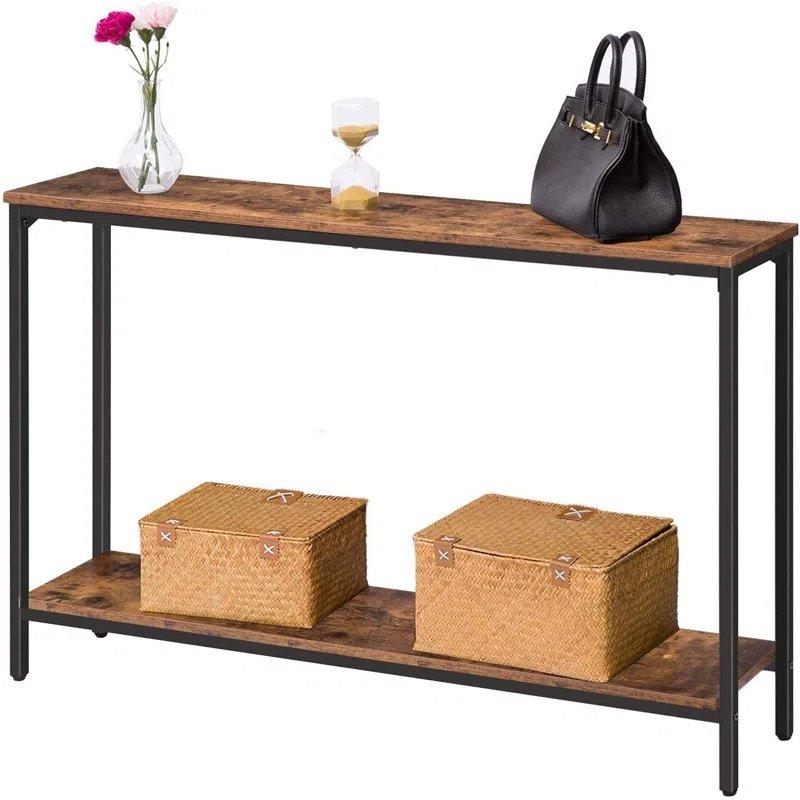 Metal İskeletli Endüstriyel Ahşap Raflı Modern Dresuar - 120x21x75 cm - 133045